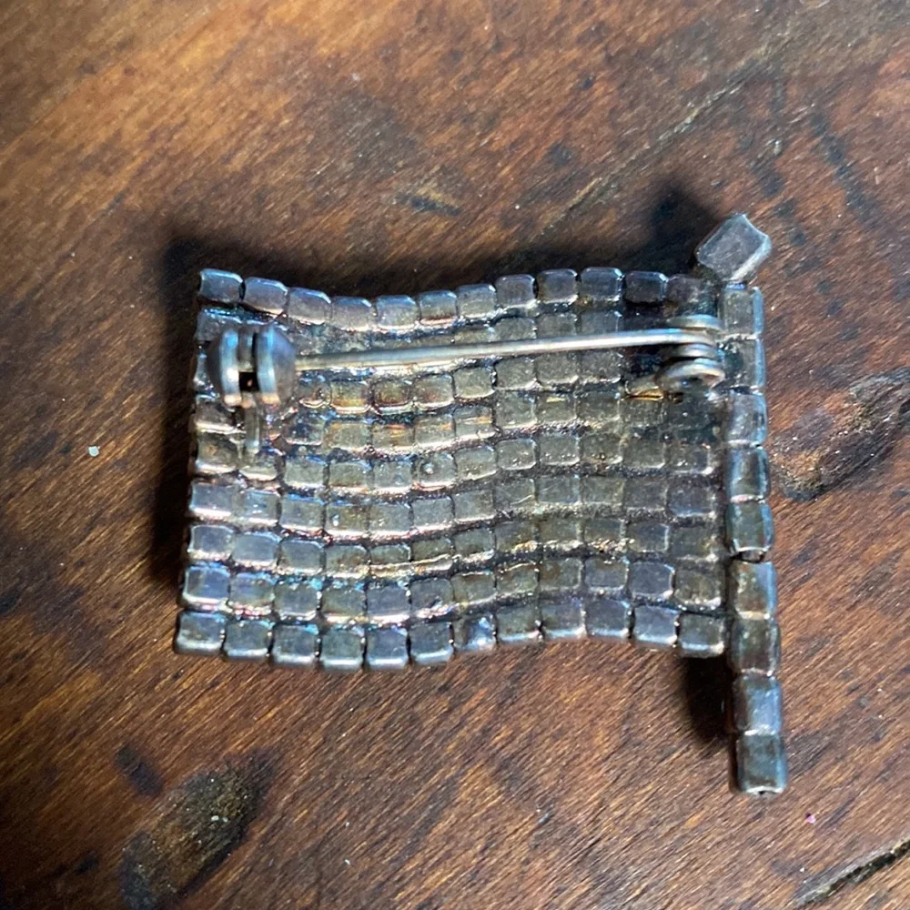 Rhinestone American Flag Pin Brooch